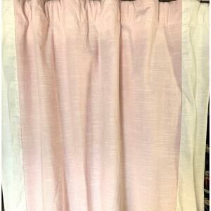 Pottery Barn Kids Single Blackout Curtain Panel Pink w/White Border 44 X 62